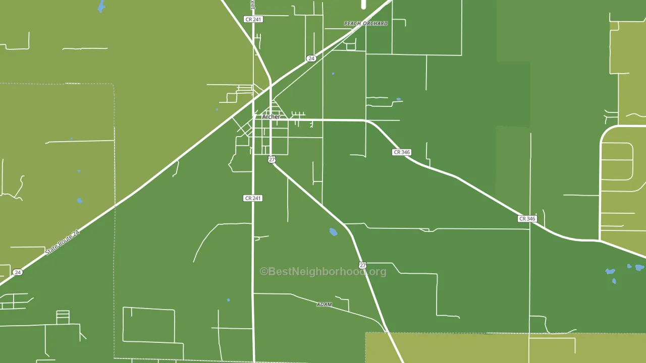 Peach Orchard, FL block-group voter-turnout map