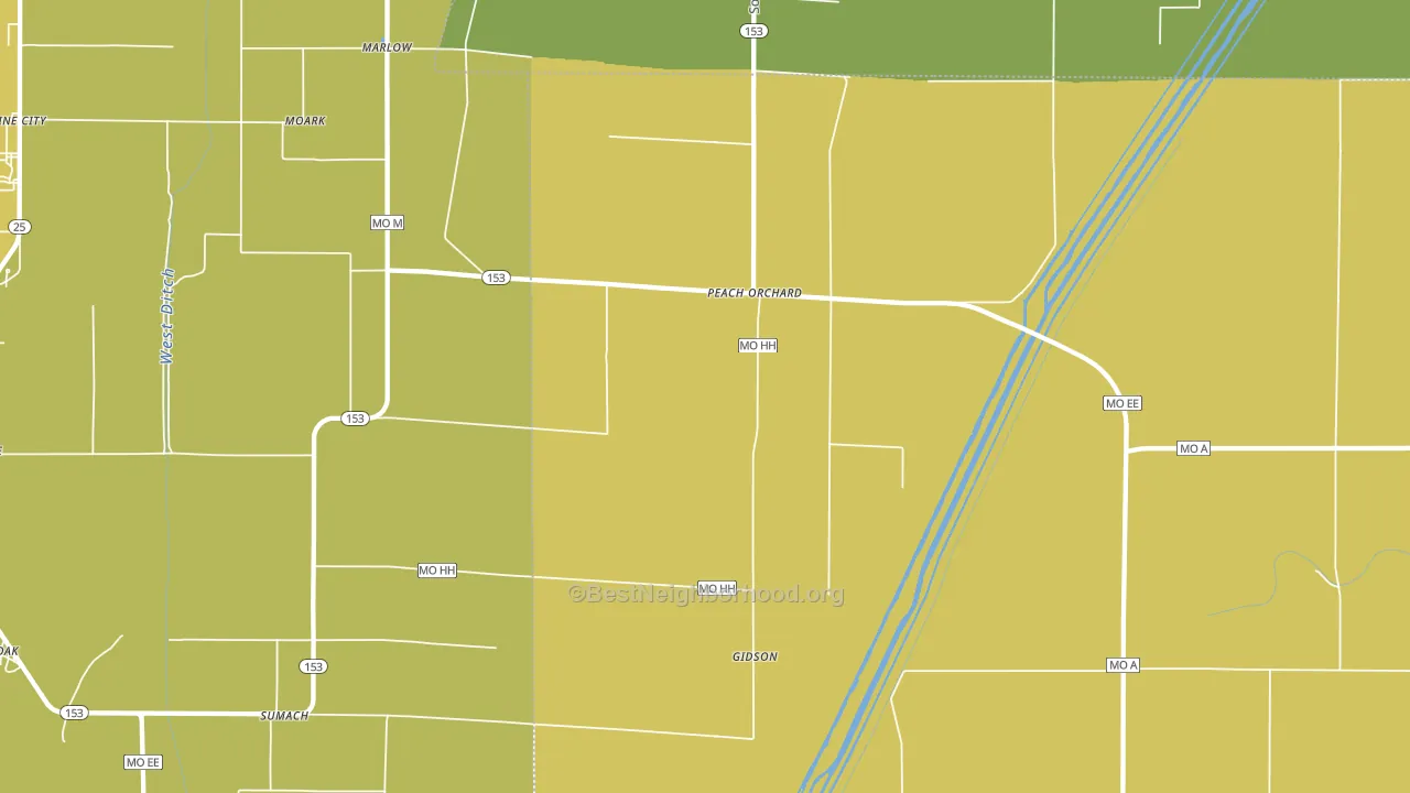 Peach Orchard, MO block-group voter-turnout map