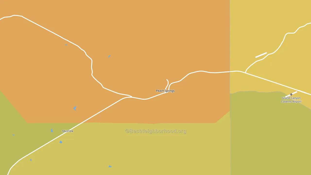 Peach Springs, AZ block-group voter-turnout map