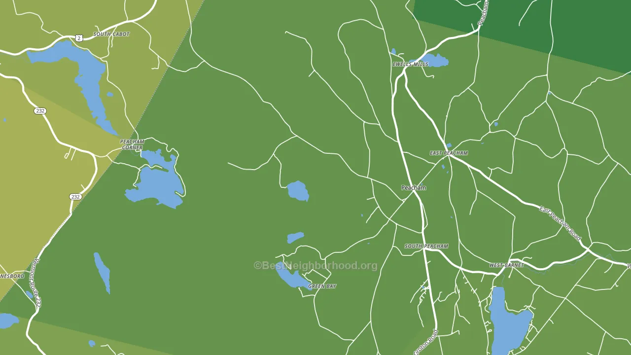 Peacham, VT block-group voter-turnout map