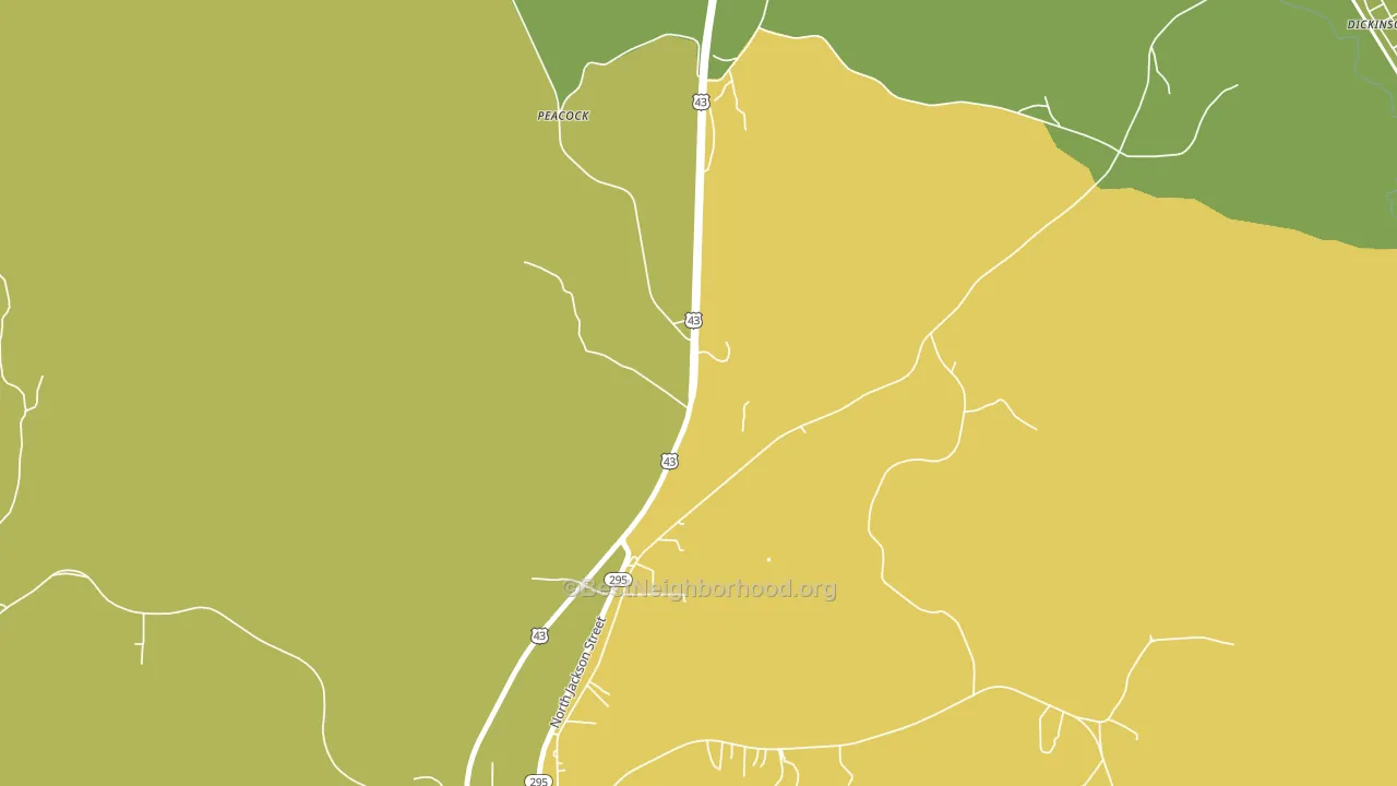 Peacock, AL block-group voter-turnout map