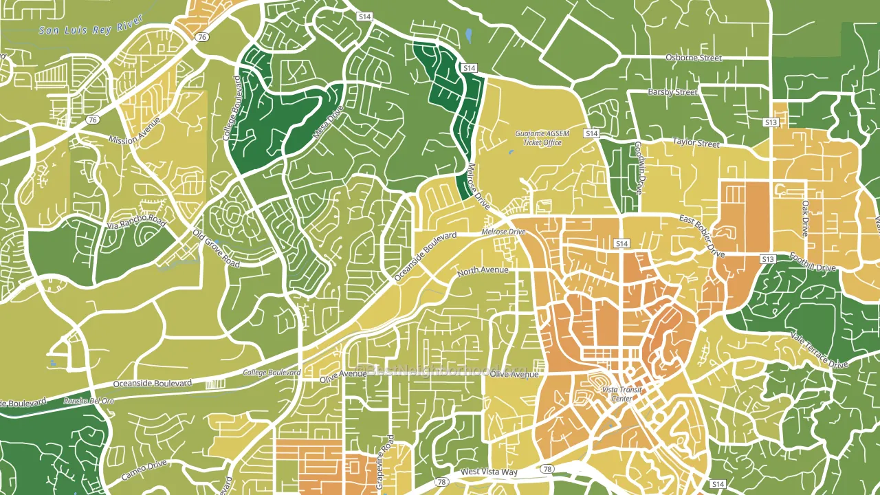 Peacock, Oceanside, CA block-group voter-turnout map