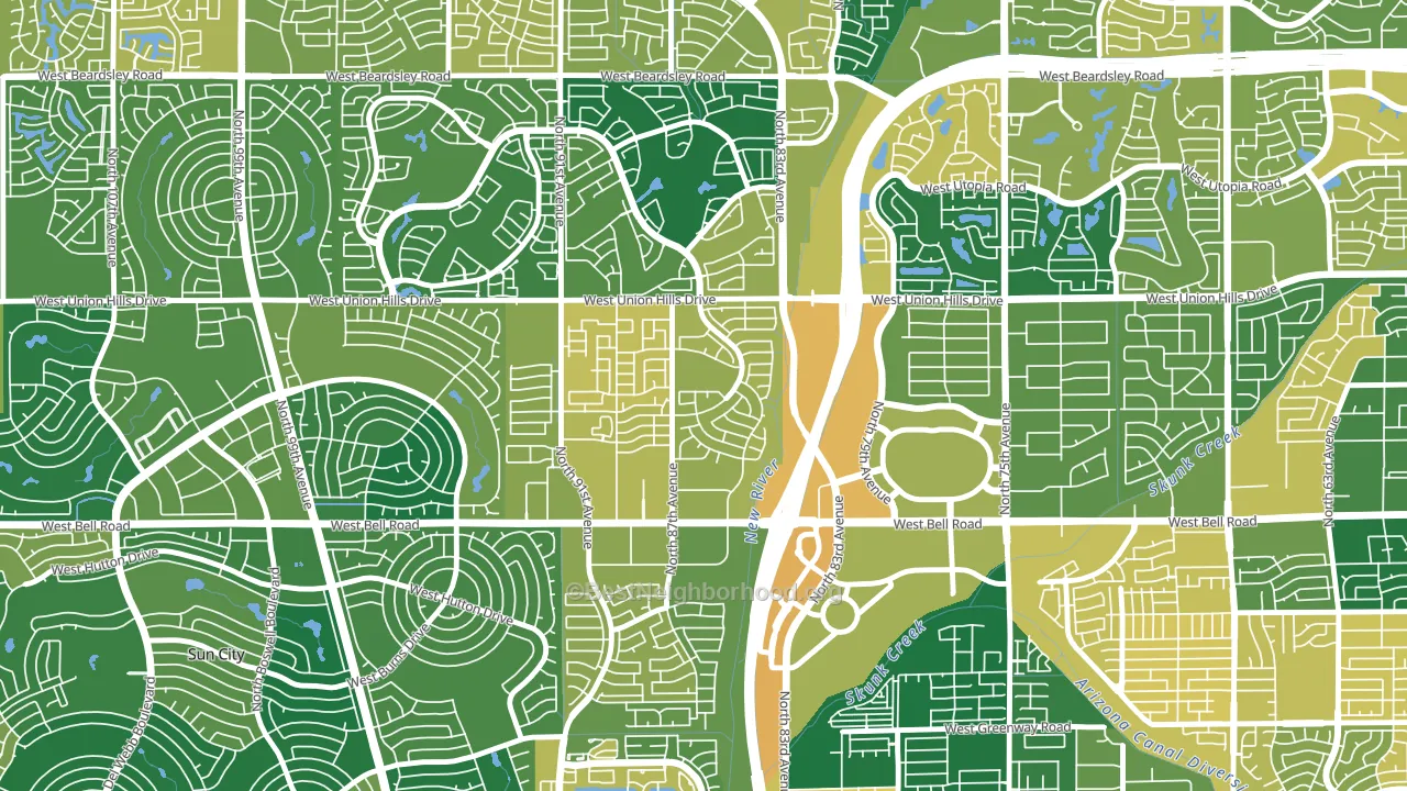 Peacock Village, Peoria, AZ block-group voter-turnout map