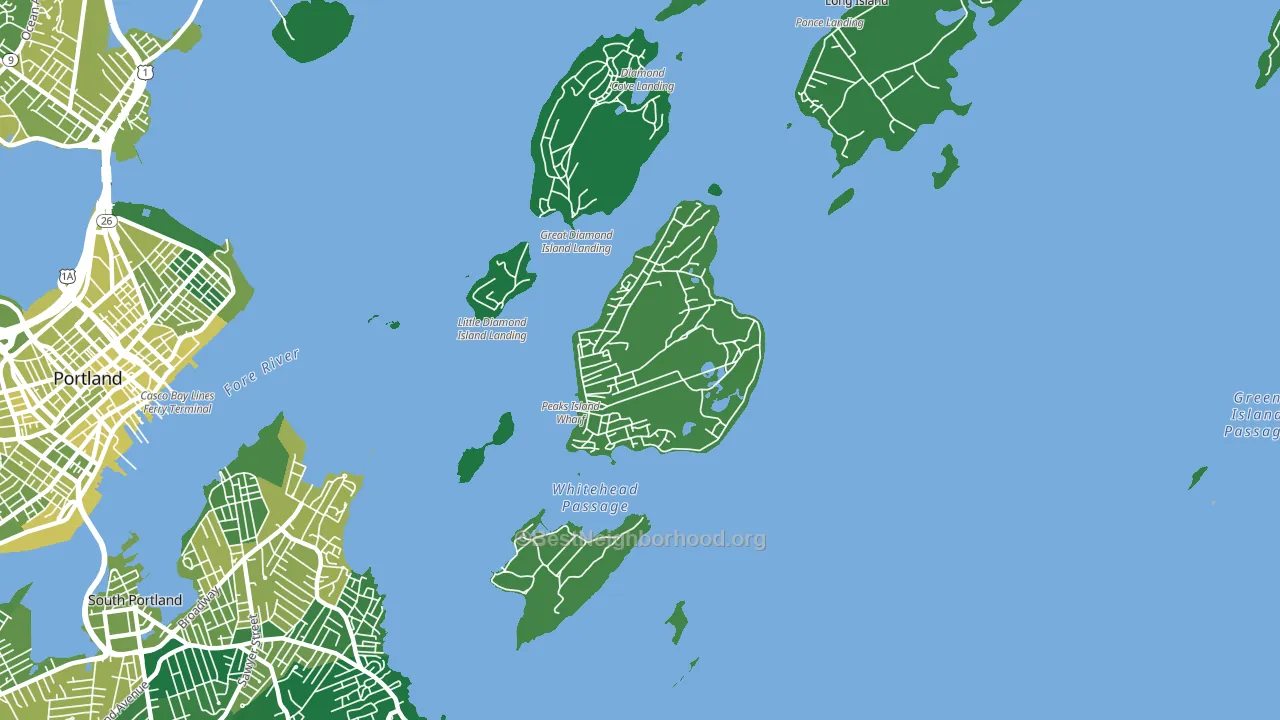 Peaks Island, ME block-group voter-turnout map