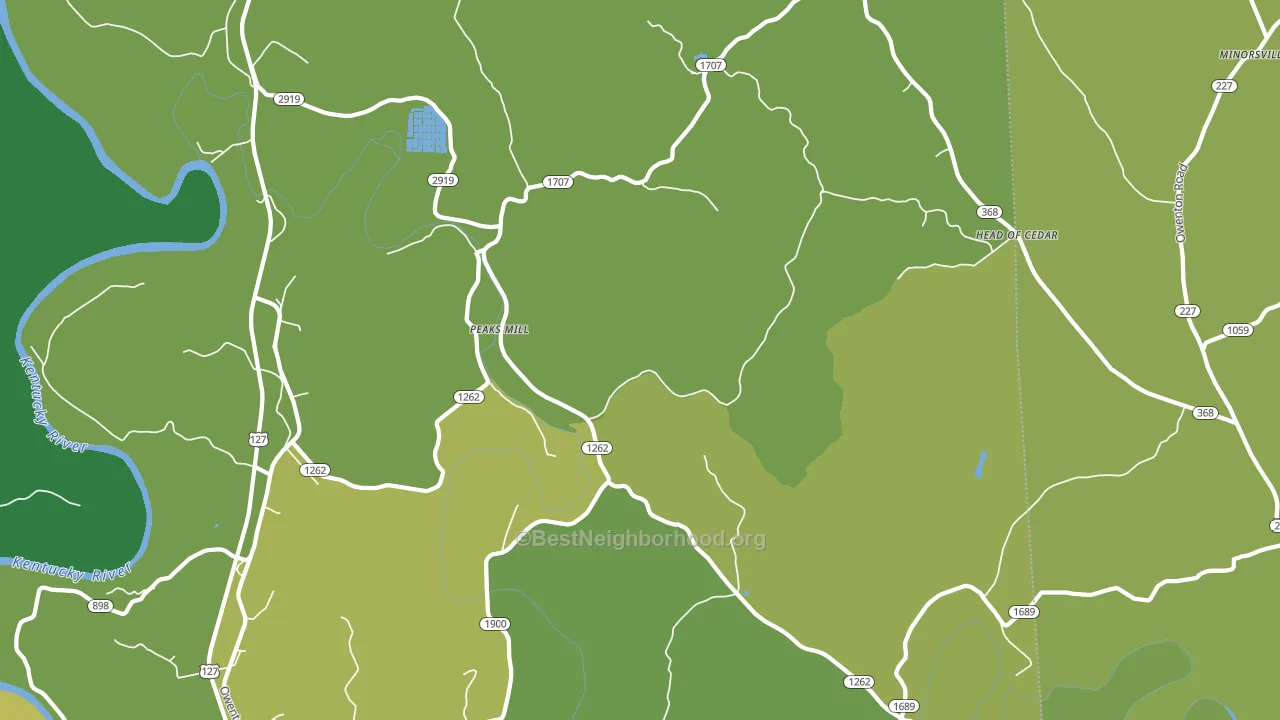 Peaks Mill, KY block-group voter-turnout map