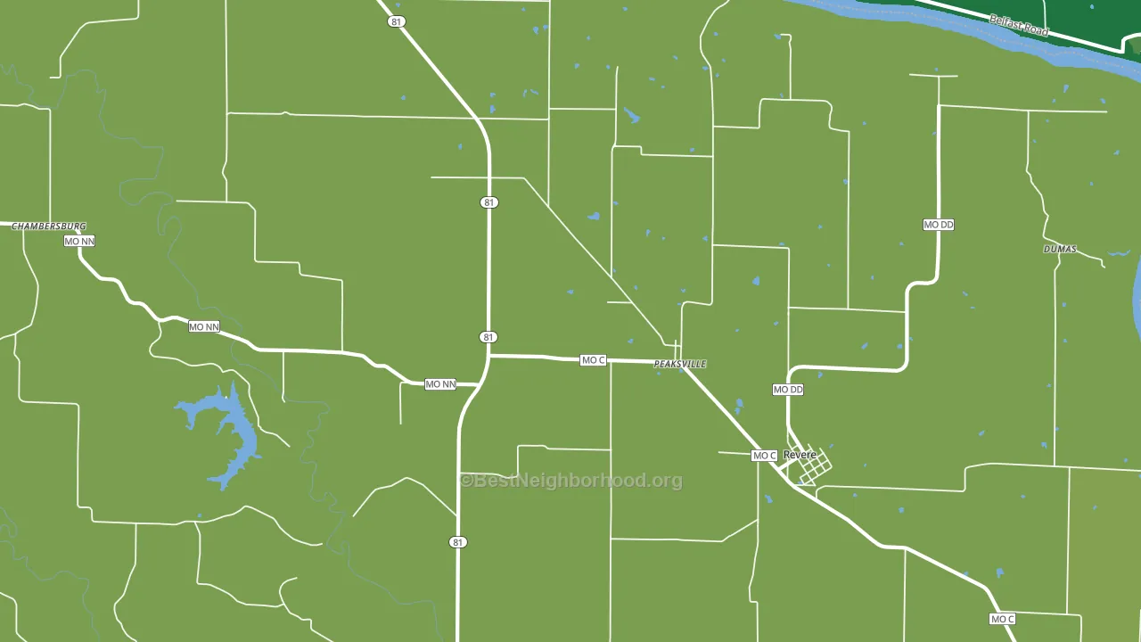Peaksville, MO block-group voter-turnout map