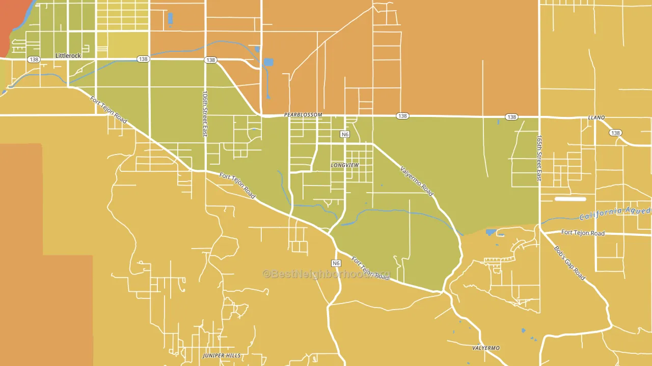 Pearblossom, CA block-group voter-turnout map