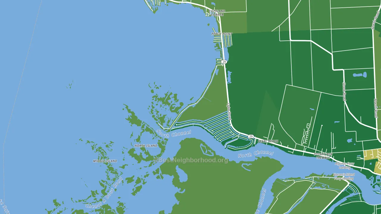 Pearl Beach, MI block-group voter-turnout map