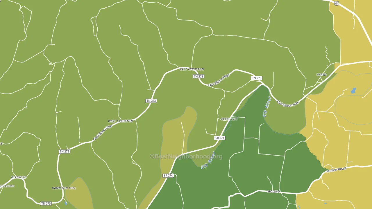 Pearl City, TN block-group voter-turnout map