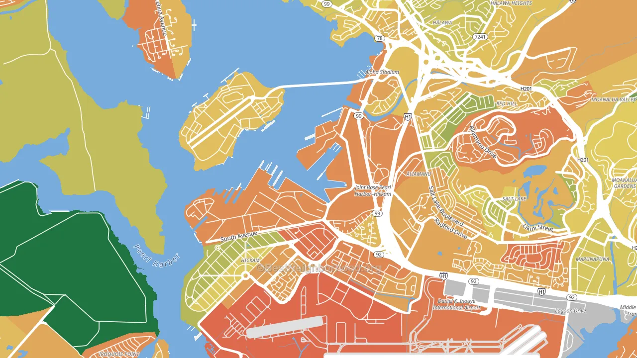 Pearl Harbor, HI block-group voter-turnout map