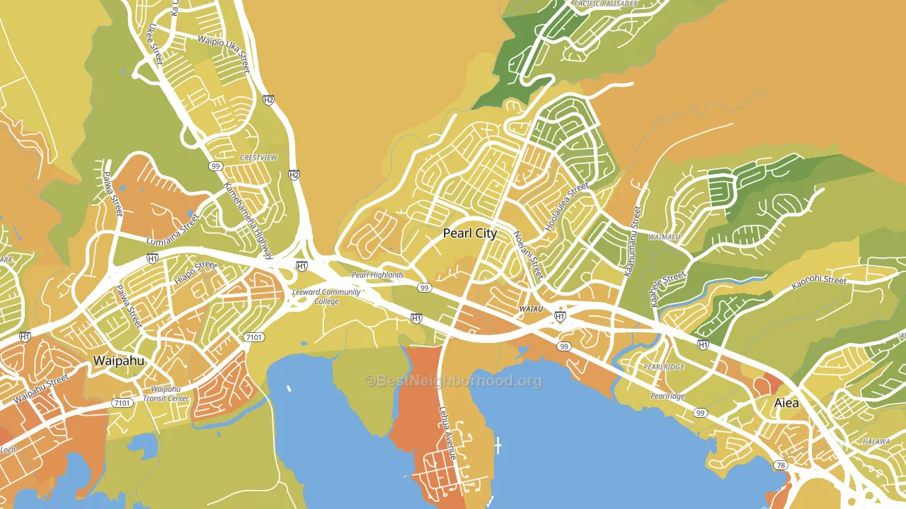 Pearl Highlands, Pearl City, HI block-group voter-turnout map
