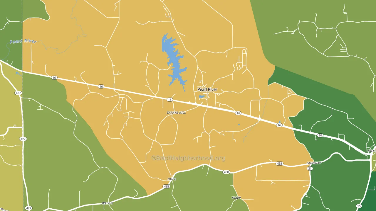 Pearl River, MS block-group voter-turnout map