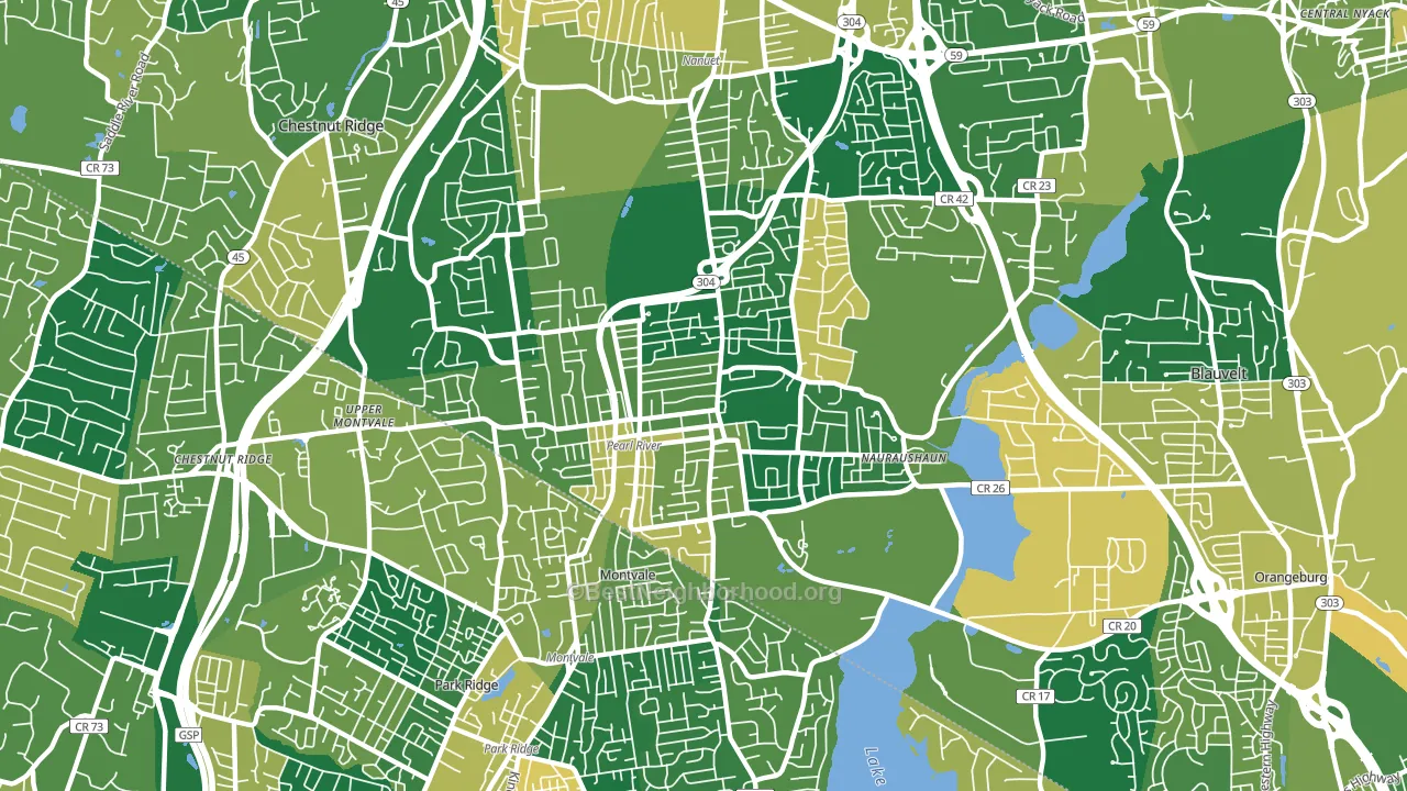Pearl River, NY block-group voter-turnout map