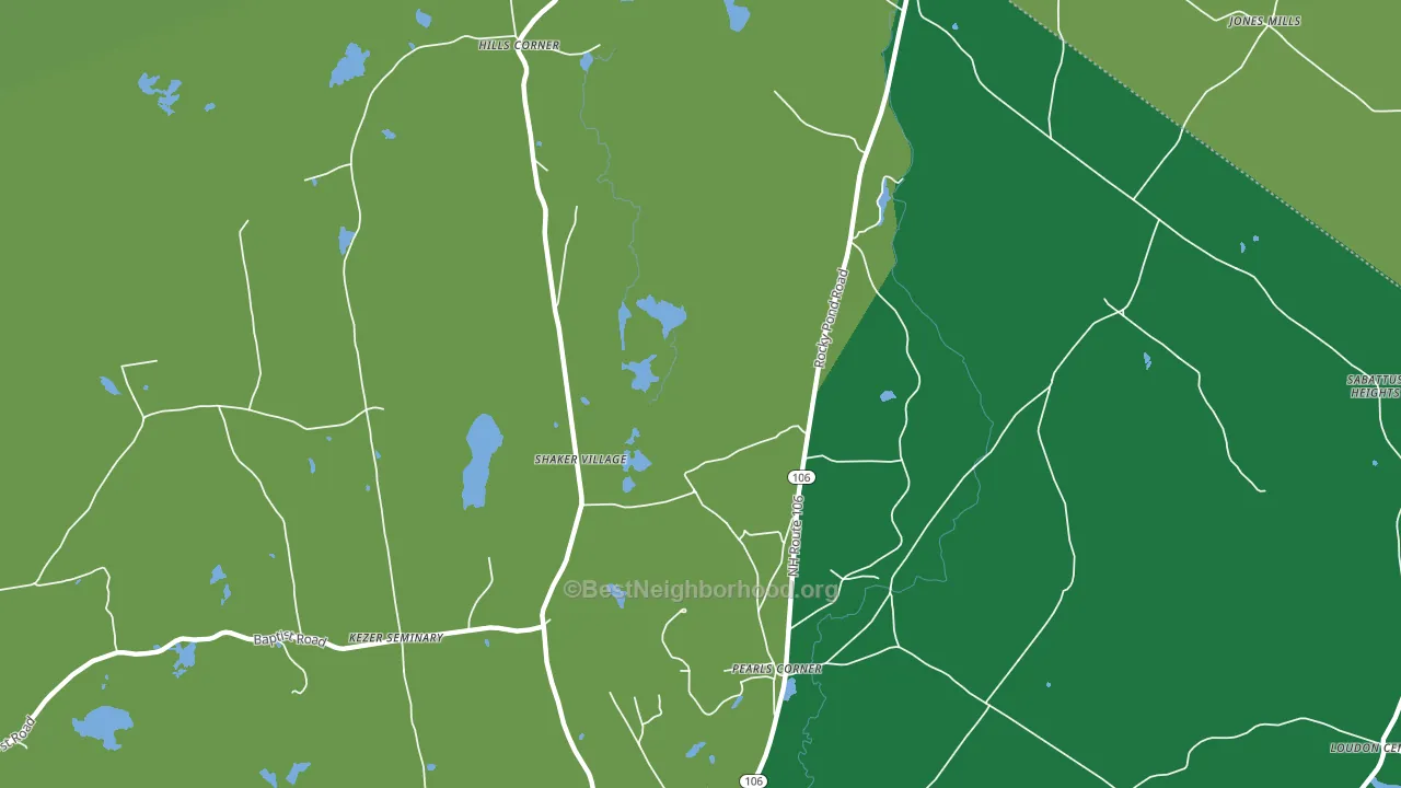 Pearls Corner, NH block-group voter-turnout map