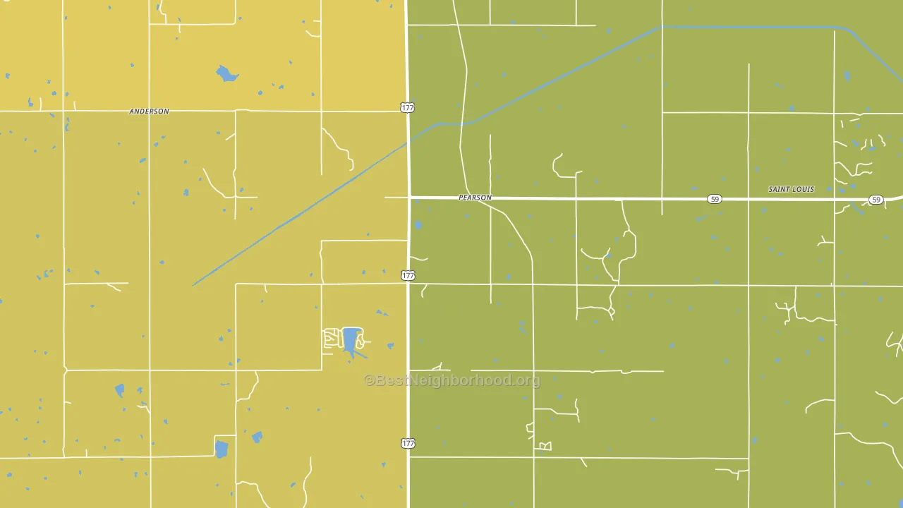 Pearson, OK block-group voter-turnout map