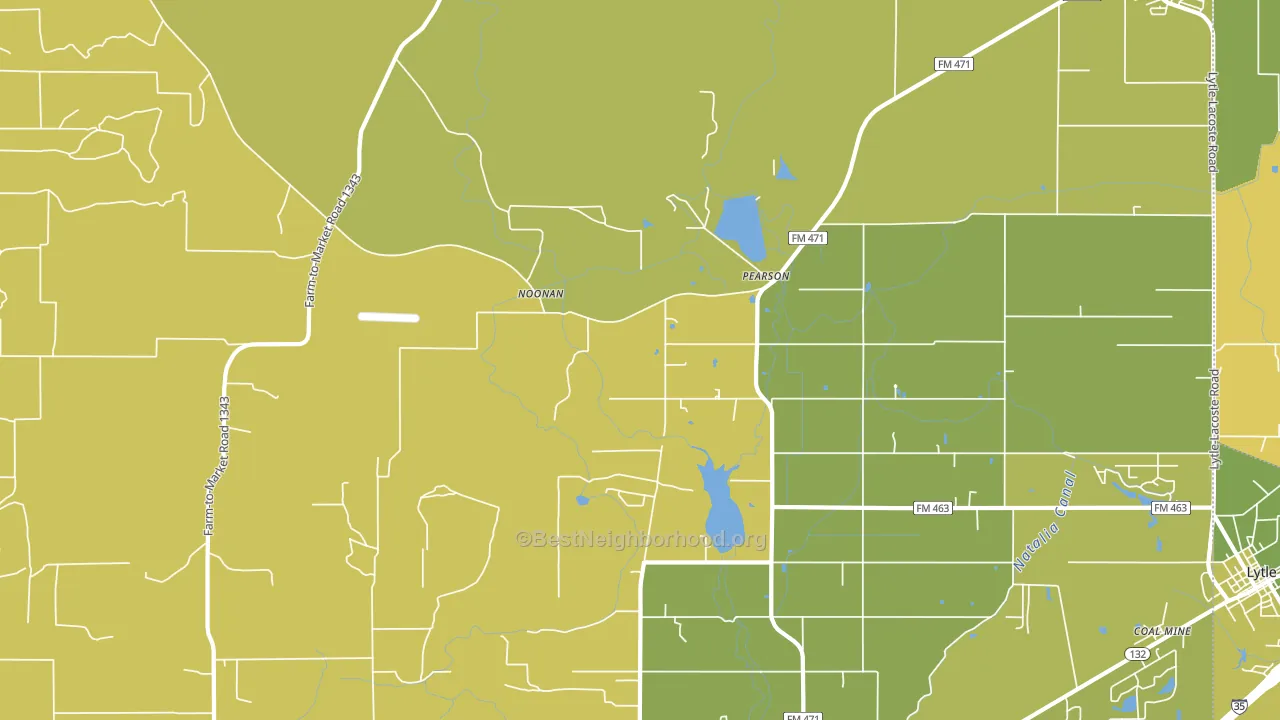 Pearson, TX block-group voter-turnout map