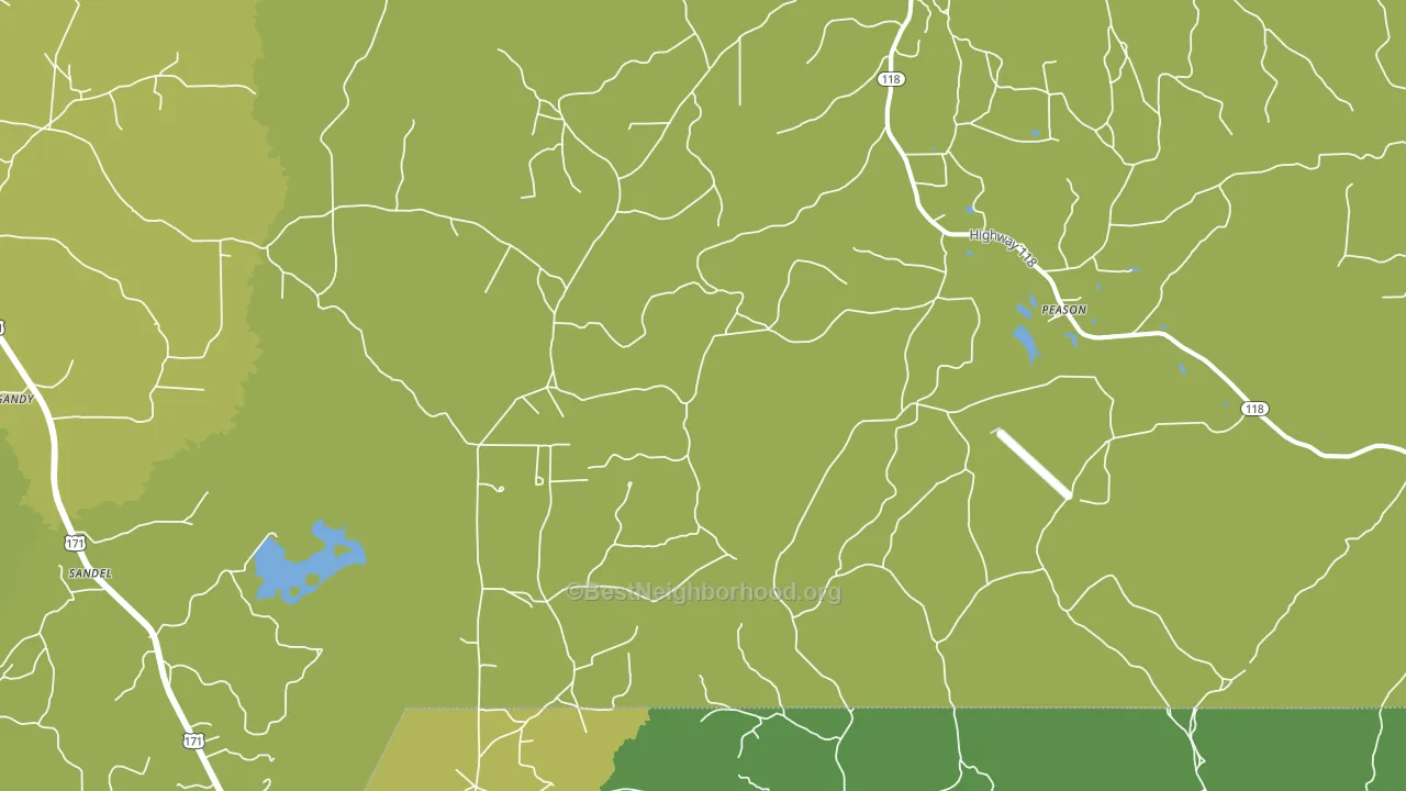 Peason, LA block-group voter-turnout map