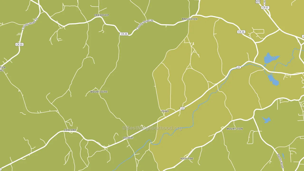 Peavy, AL block-group voter-turnout map