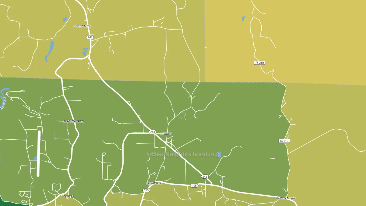 Pebble, AL block-group voter-turnout map