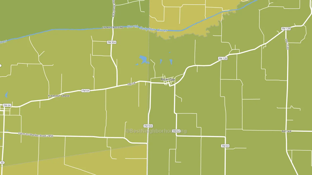 Pecan Gap, TX block-group voter-turnout map