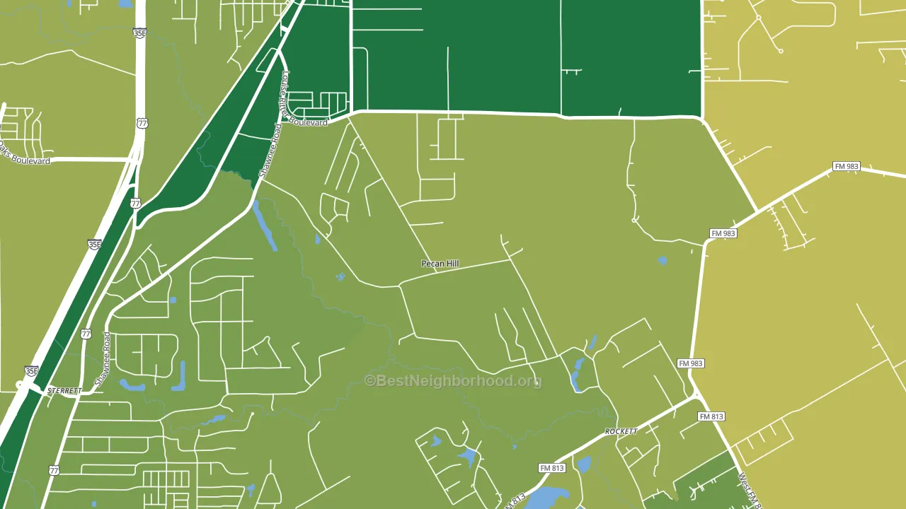 Pecan Hill, TX block-group voter-turnout map