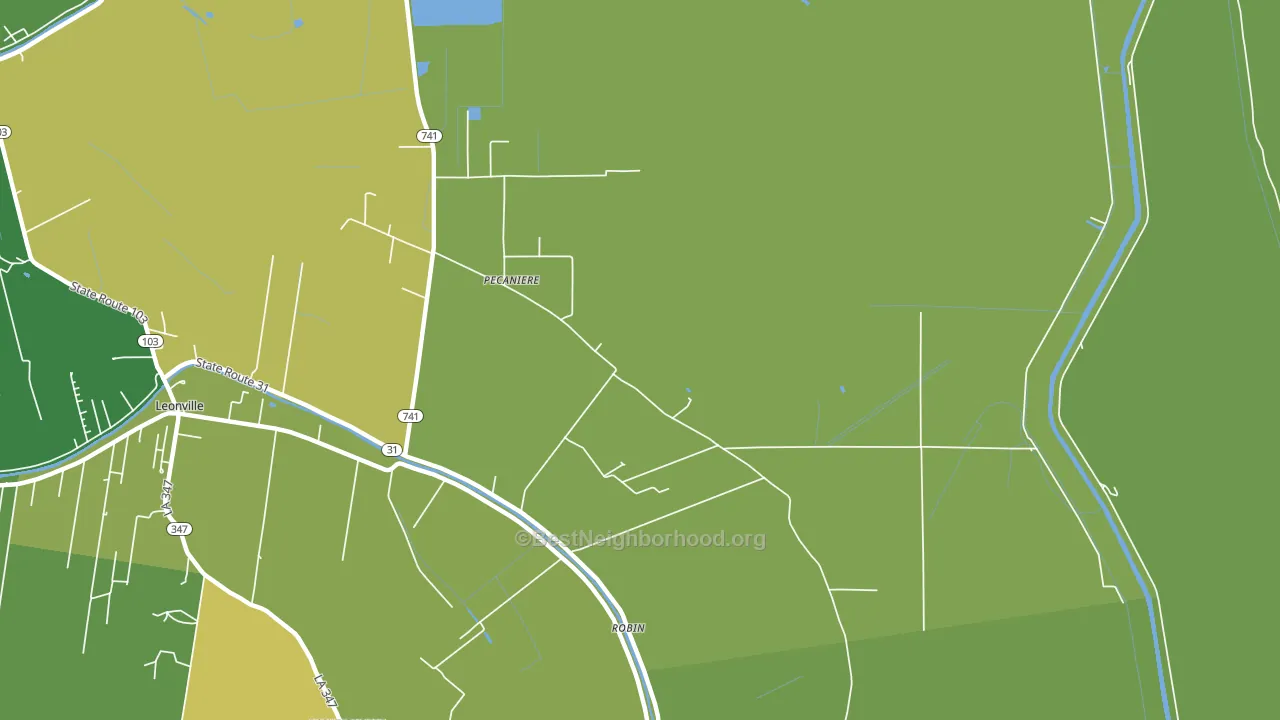 Pecaniere, LA block-group voter-turnout map
