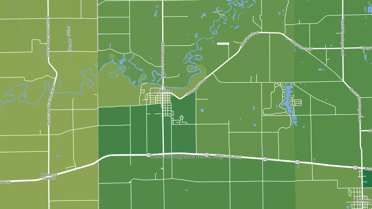 Pecatonica, IL block-group voter-turnout map