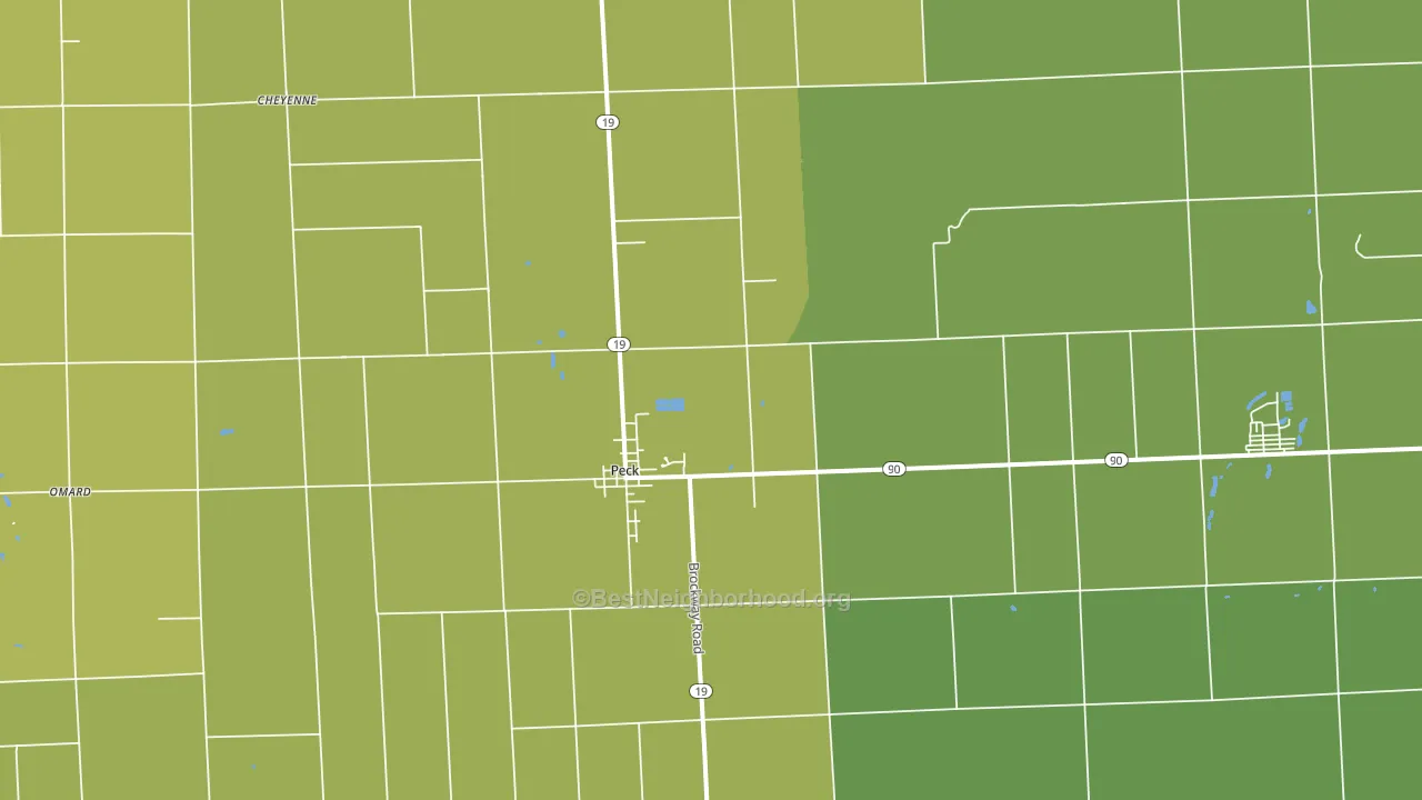 Peck, MI block-group voter-turnout map