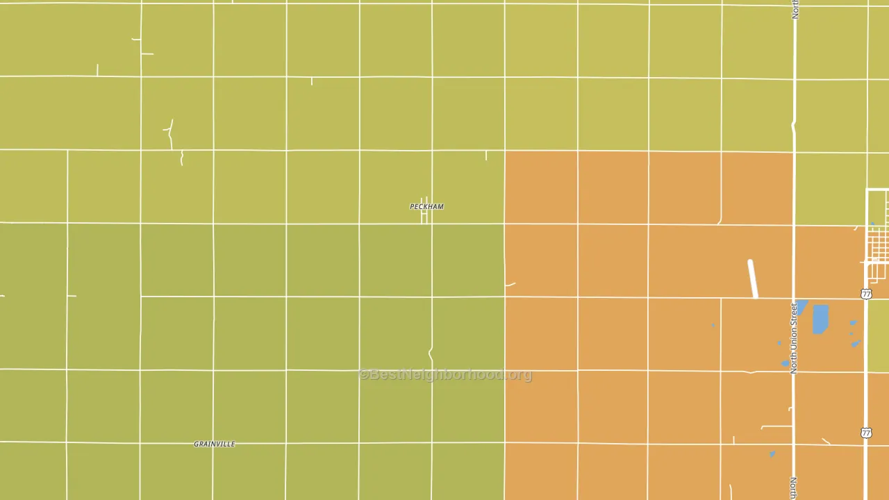 Peckham, OK block-group voter-turnout map
