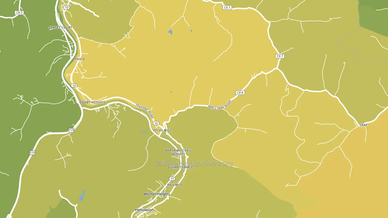 Pecks Mill, WV block-group voter-turnout map