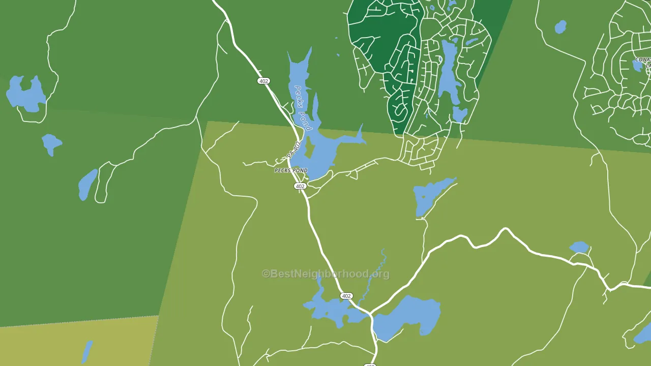 Pecks Pond, PA block-group voter-turnout map