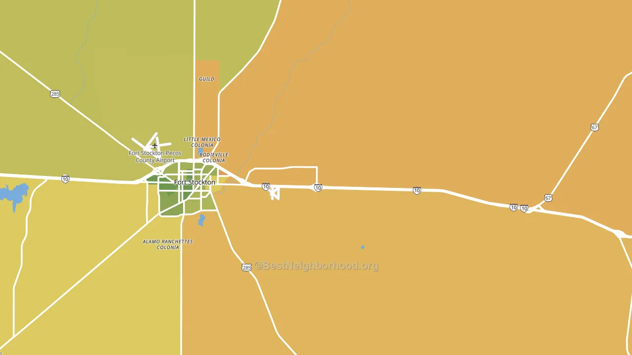 Pecos County, TX block-group voter-turnout map