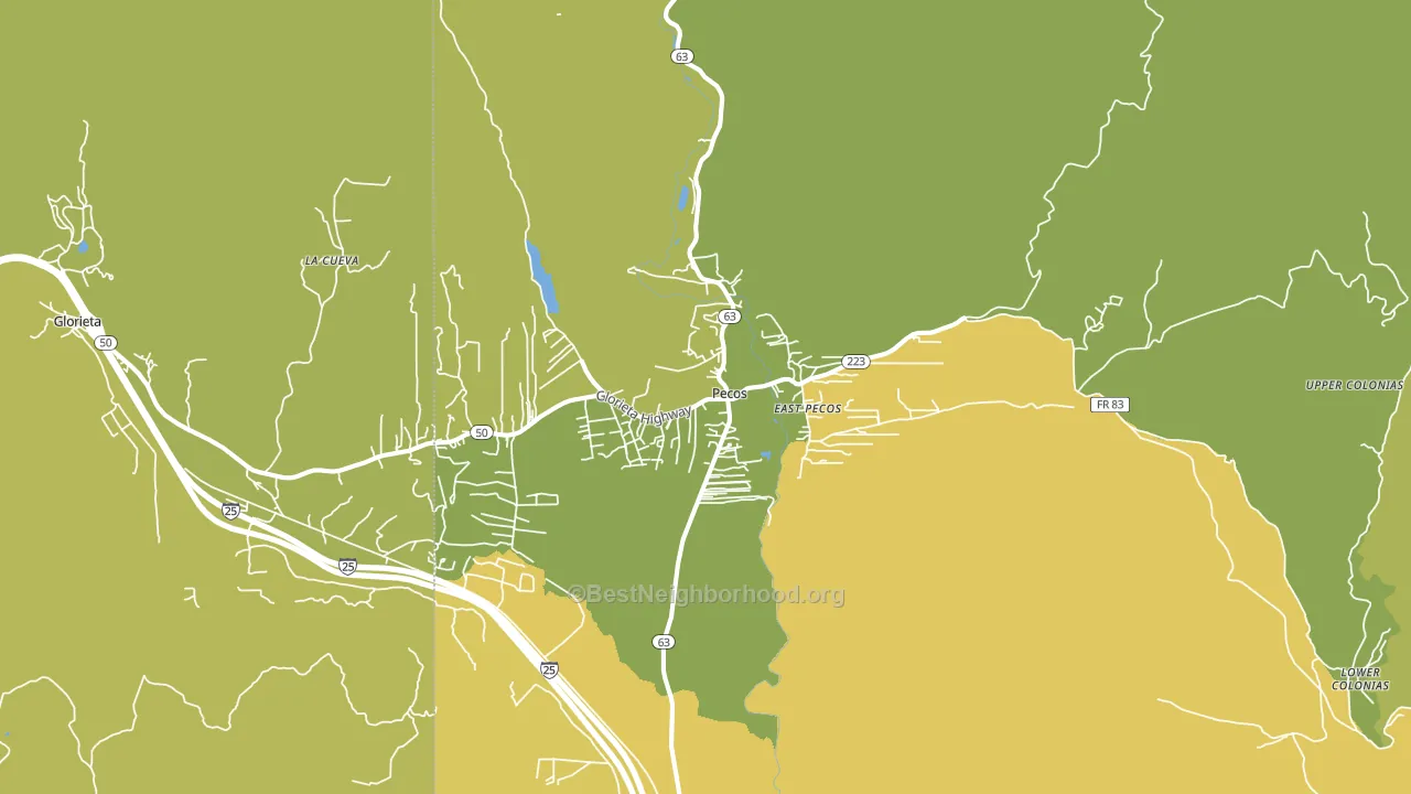 Pecos, NM block-group voter-turnout map