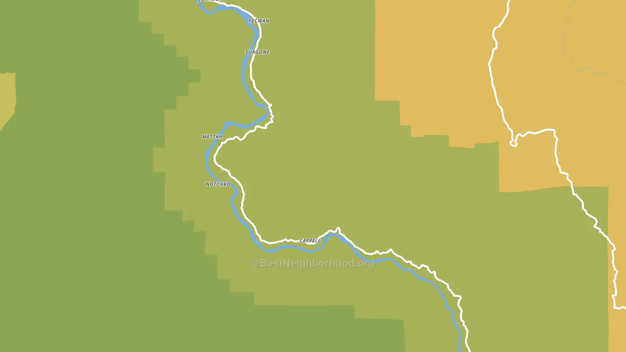 Pecwan, CA block-group voter-turnout map