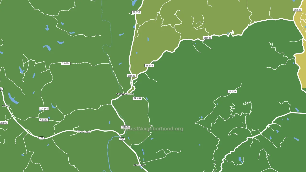Pedlar Mills, VA block-group voter-turnout map