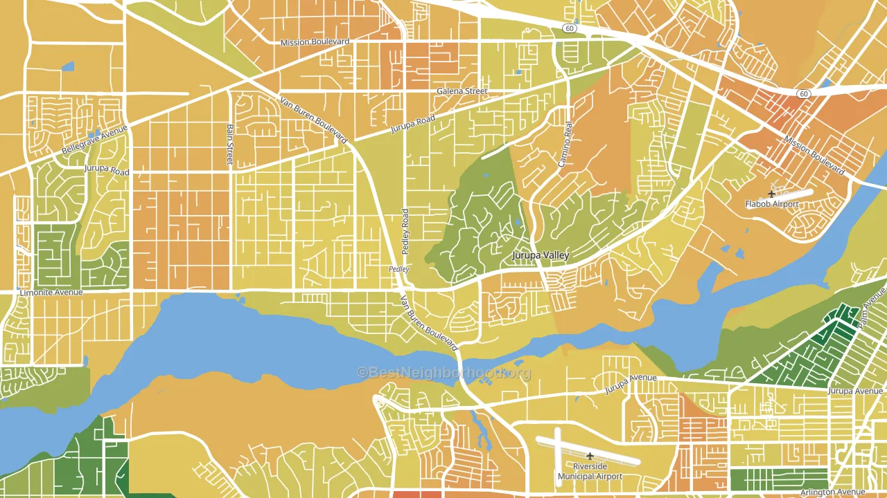 Pedley, CA block-group voter-turnout map