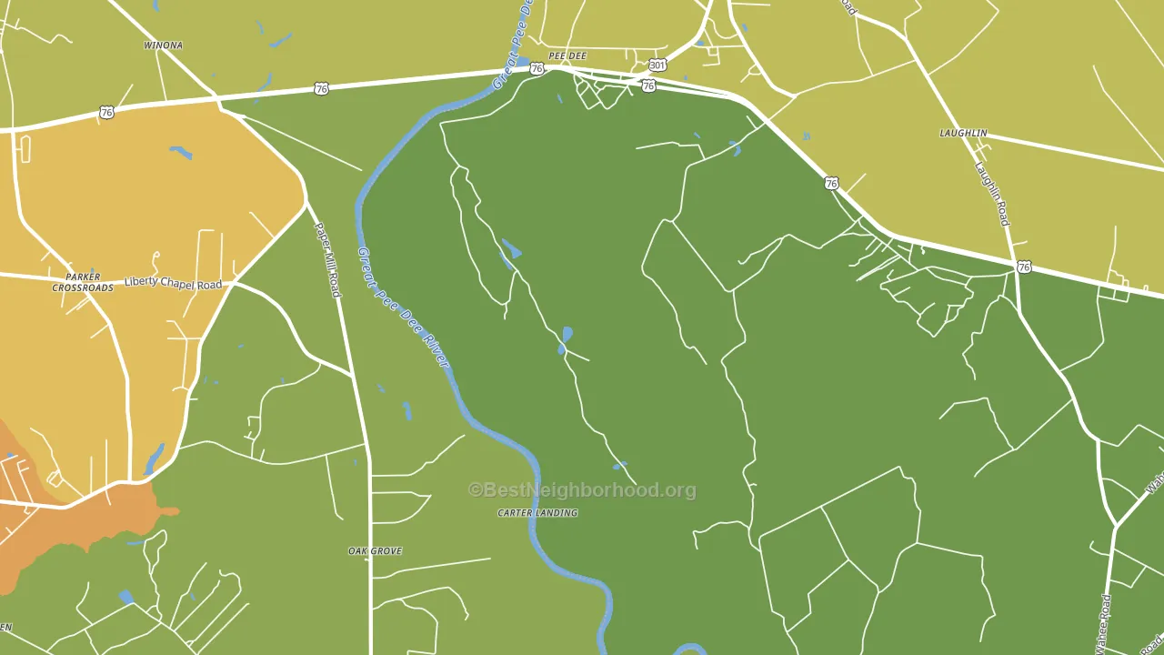 Pee Dee, SC block-group voter-turnout map