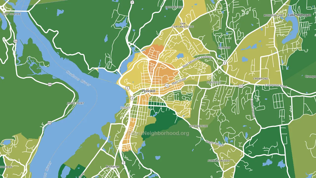 Peekskill, NY block-group voter-turnout map