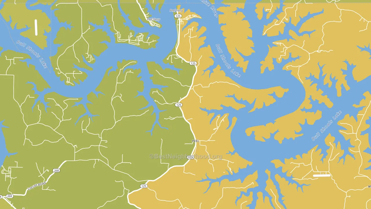 Peel, AR block-group voter-turnout map