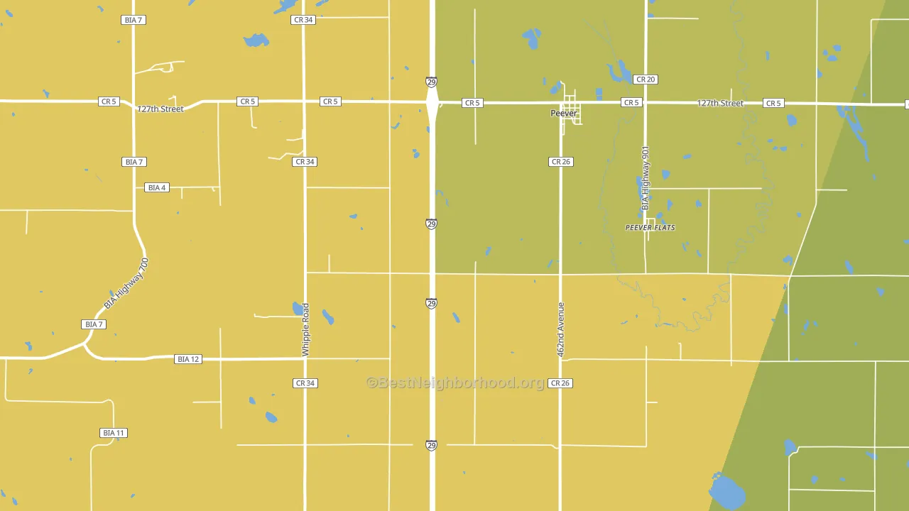 Peever, SD block-group voter-turnout map