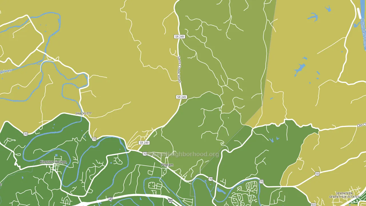 Pegram, TN block-group voter-turnout map