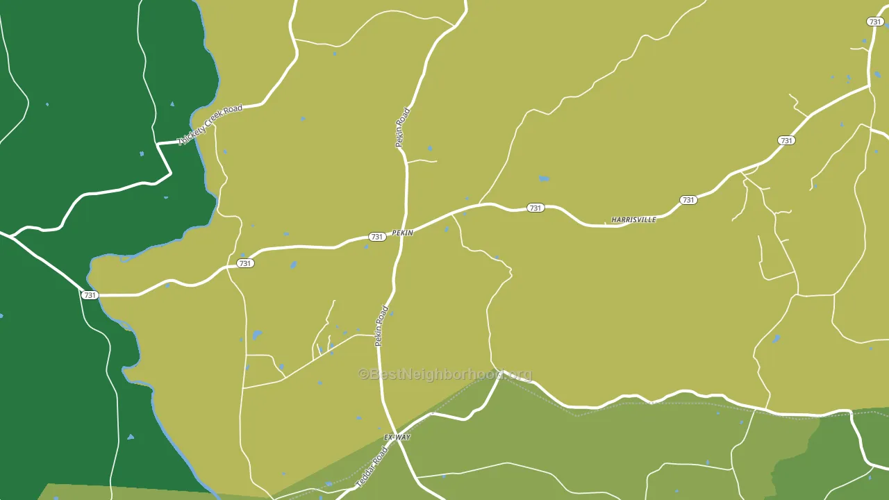 Pekin, NC block-group voter-turnout map