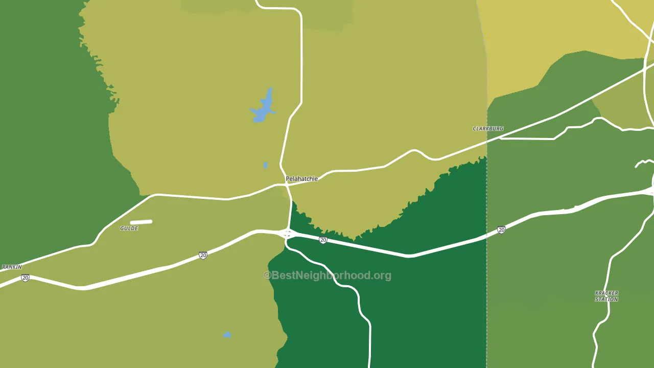 Pelahatchie, MS block-group voter-turnout map