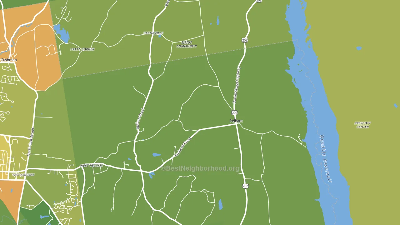 Pelham, MA block-group voter-turnout map