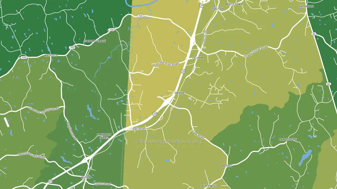 Pelham, NC block-group voter-turnout map