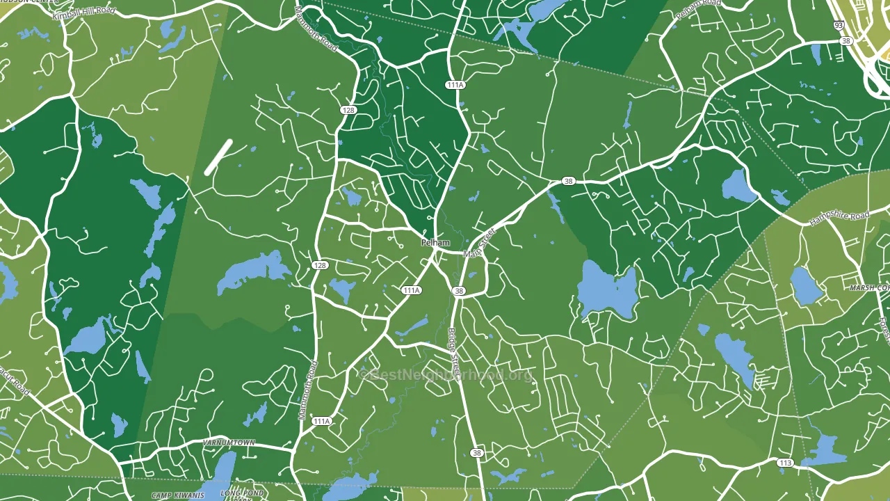 Pelham, NH block-group voter-turnout map