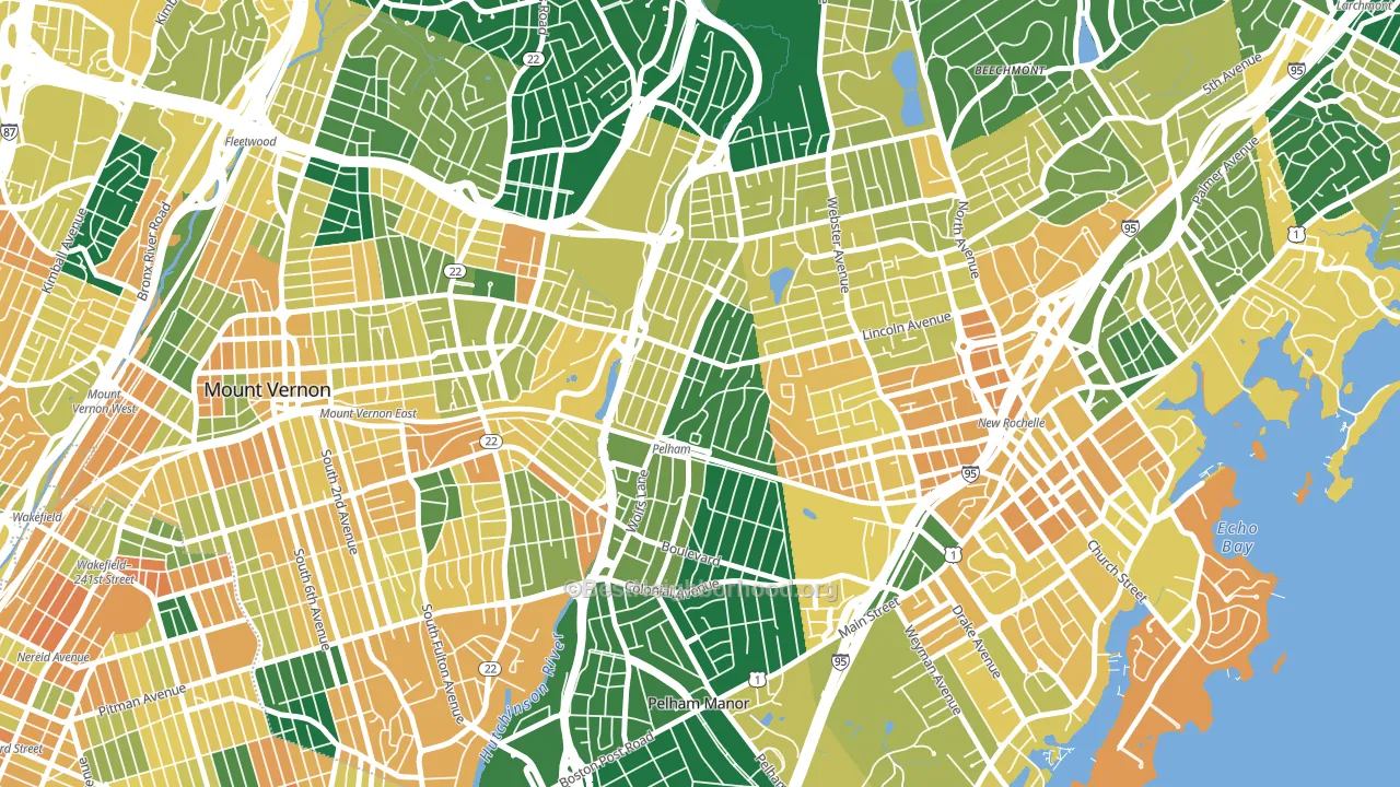 Pelham, NY block-group voter-turnout map