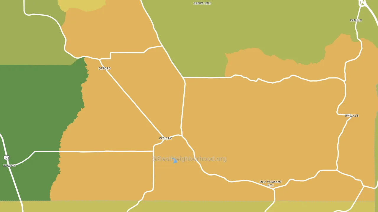 Pelican, LA block-group voter-turnout map