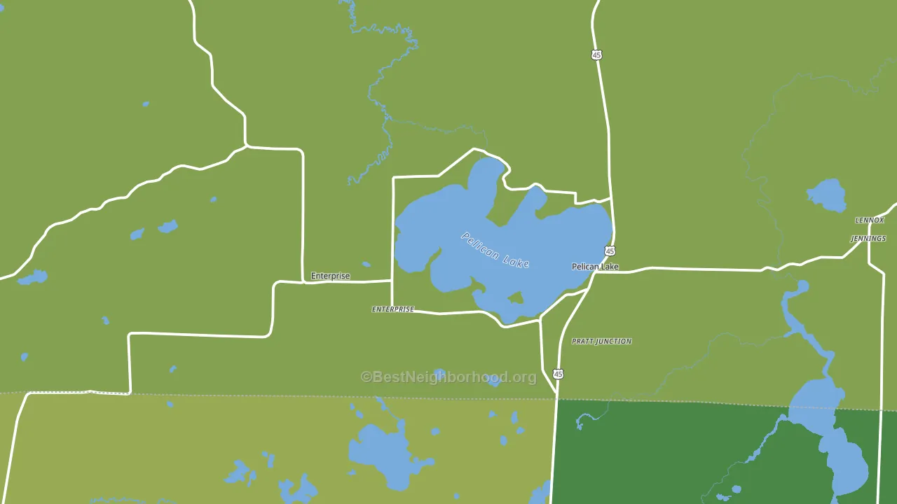 Pelican Lake, WI block-group voter-turnout map