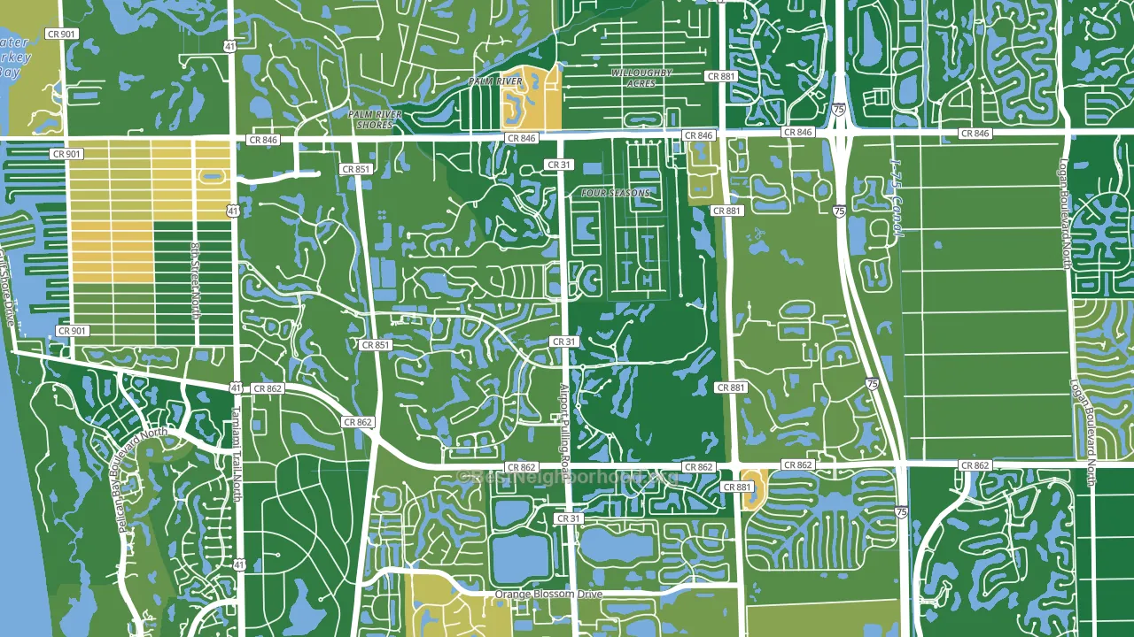 Pelican Marsh, Naples, FL block-group voter-turnout map